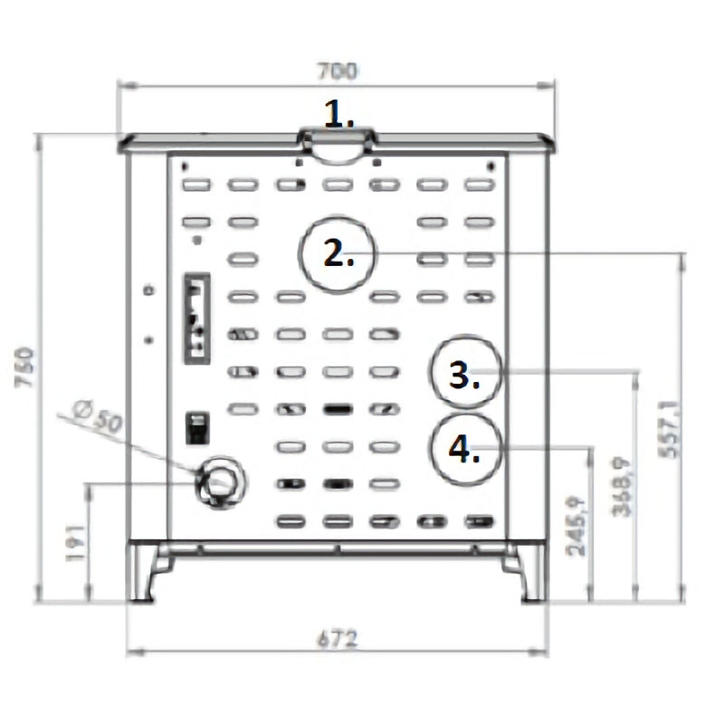 Nordic Fire - Rocco 10kW pelletkachel zwart - Afbeelding 4
